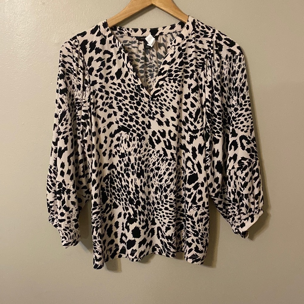 Banana Republic Blouse Cheetah Animal Print Small